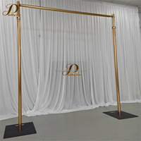JINDA Kit de structure tubulaire et de rideaux robuste 12ftx12ft, support de toile de fond réglable pour mur de fleurs de mariage, décoration de scène de fête