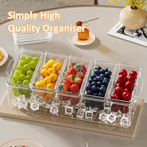 Outdoor Picnic Compartment Food Serving Crisper Box Household <strong>Plastic</strong> Fruit <strong>Storage</strong> 5 Small Dividers <strong>Storage</strong> Boxes <strong>Bins</strong> - Product Image 1