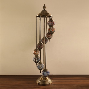 Lampe sur pied marocaine en mosaïque à 9 <span class=keywords><strong>globes</strong></span>, artisanale de Marrakech, lampe turque - Product Image 4