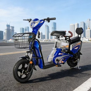 Bicicleta eléctrica con cuadro de acero, neumático sin cámara de 14 pulgadas, batería de plomo-ácido de 12Ah o 20Ah para desplazamientos urbanos - Product Image 2