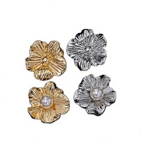 Kancing Manset Kemeja Mewah 25MM dari Paduan Seng, Penutup Jepret, Ramah Lingkungan, Motif Bunga, Aksesoris Dekoratif untuk Pakaian, Laris Terjual
