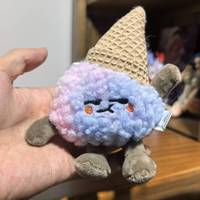 Porte-clés en peluche mignon sur le thème de la nourriture, pendentif en peluche crème glacée, pastèque, poire, peluche de dessert fruité Kawaii, OEM ODM