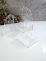 Boîtes cadeaux transparentes en acrylique de luxe pour fêtes, style mini sac à main, personnalisables, vente en gros d'usine, emballage cadeau DIY
