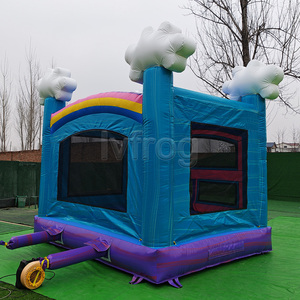 Château gonflable commercial Lvfrog 13x13 pieds, motif étoile et arc-en-ciel, durable, pour enfants, avec marchepied d'entrée - Product Image 6