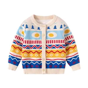 Manufacturer wholesale customized boys children's clothing boys sweaters children's striped knitted cardigans