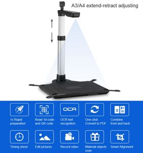 Escáner de documentos de cámara dual portátil Escáner de Banco <span class=keywords><strong>A3</strong></span> barato Interfaz USB Fuente de luz CMOS - Product Image 2