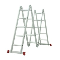 Échelle en A multifonctionnelle en aluminium avec certification CE, charnières multi-positions, pieds antidérapants, échelle à marches pour travaux industriels