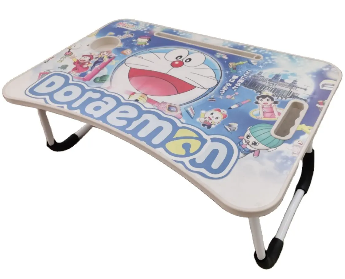 Escritorio plegable de dibujos animados para niños, mesa portátil con Patas antideslizantes, con Doraemon