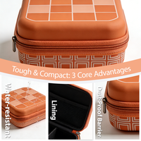 Étui rigide personnalisé en EVA pour batterie externe et chargeur, motif quadrillé, pochette de transport, sac de rangement de voyage pour la randonnée