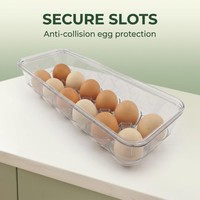Conteneur de rangement pour œufs, 12 œufs, empilable, organisateur de réfrigérateur, compartiments individuels, option de couvercle, anti-poussière