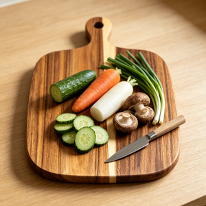 Tabla de Cortar de Madera de Acacia y Haya con Diseño de Casa, Tabla de Charcutería, Bandeja para Servir, Regalos para Agentes Inmobiliarios - Product Image 4