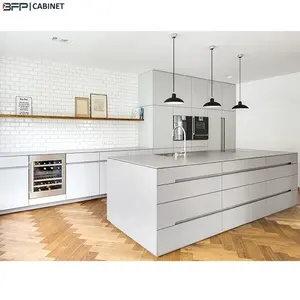 Enkele Populaire Wit Aluminium Keukenkast Ontwerp Sink Rta Kasten Keuken Elegante