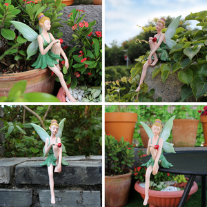 Bonito diseño resina Hada sentada estatua <span class=keywords><strong>de</strong></span> jardín en miniatura decoraciones para fiestas en casa - Product Image 3