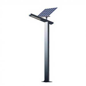 เสาไฟถนน LED พลังงานแสงอาทิตย์ อลูมิเนียม กระจกนิรภัย ขนาด 3 ม. 4 ม. 5 ม. 6 ม. สำหรับใช้งานภายนอกอาคาร ป้องกันน้ำ IP68 รับประกัน 10 ปี - Product Image 1