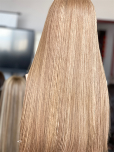 2025 cheveux slaves 24 pouces blond casher perruque Super légère couche blanchiment noeud cheveux vierges Style droit pour les femmes pour les Salons de coiffure - Product Image 4