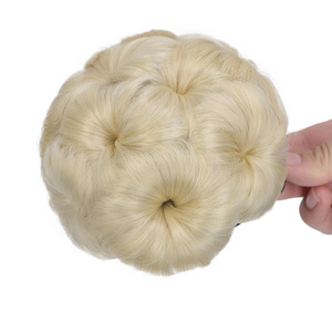 Accessoires pour cheveux : <span class=keywords><strong>Chignon</strong></span> synthétique style fleur <span class=keywords><strong>rétro</strong></span>, type scrunchie, pour queue de cheval - Product Image 5