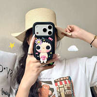 Nouvelle Coque de Téléphone Créative Rotative pour Fille, en Silicone Souple Antichoc, Bleue et Rose, pour iPhone 17 16 Pro Max 15 13