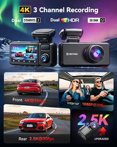 Redtiger Đại Lý F17 Elite 4K 3 Kênh Tầm Nhìn Ban Đêm Bãi Đậu Xe Màn Hình Xe Hộp Đen Mini Dash Máy Ảnh Phía Trước Phía Sau Với Wifi GPS - Product Image 2