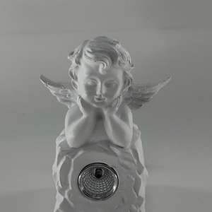 Figura de <span class=keywords><strong>Ángel</strong></span> de Resina de Alta Calidad, Adorno de Jardín con Luz LED Solar Resistente al Agua de 360 Grados, Regalo Artesanal - Product Image 6