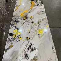 Panneaux muraux en PVC brillant, peints aux UV, effet marbre, design moderne pour l'intérieur, panneaux muraux 3D UV