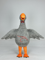 Costume de mascotte de cygne gonflable pour adulte, combinaison en fourrure de canard gris pour le divertissement, tenue de scène, cosplay d'animal en corps entier