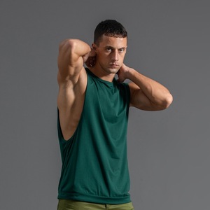 Coton Confortable Sans Manches Hommes Débardeurs Fitness Drop Arms Singlet Chemise Bodybuilding Workout Gym Chemises - Product Image 2
