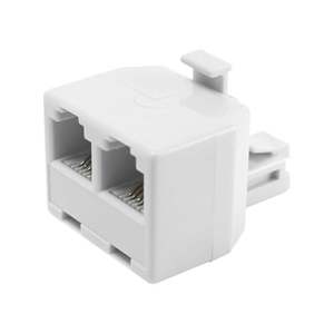 Clavija de teléfono dúplex, con conexiones duales, ideal para instalaciones de telecomunicaciones y sistemas de comunicación. - Product Image 1