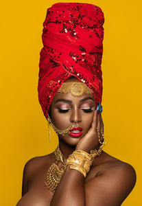 Peintures sur toile <span class=keywords><strong>Pop</strong></span> <span class=keywords><strong>Art</strong></span> à l'huile avec cadre, représentant des femmes noires sexy et nues, avec des peintures faciales brillantes et magnifiques noires et dorées, style peintures africaines - Product Image 6