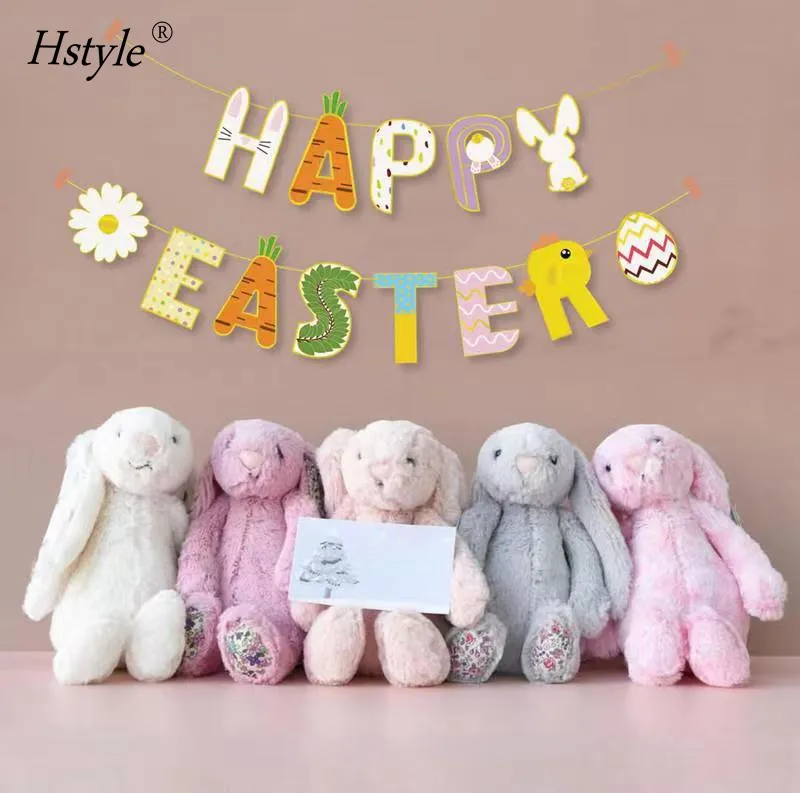 Happy Easter Banner Easter Bunny Garland 2023 Easter Party Decoration Hanging Banne Wall Banner S566