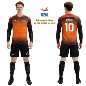 Keeperstruien oranje, zwarte shorts, keepers trainingsuitrusting voor kinderen, custom jeugd voetbaltenues - Product Image 2