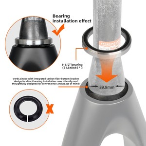 Fourche avant TOSEEK entièrement en carbone, fourche rigide, frein à disque, 26/27,5/29 pouces, <span class=keywords><strong>tube</strong></span> de direction conique, vélo de montagne, libération rapide, sans <span class=keywords><strong>suspension</strong></span> - Product Image 5