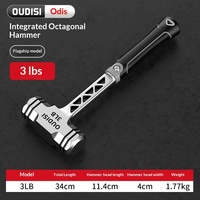 Marteau de maçon Oudis ODS-885002 de 3 livres, grande taille, robuste, pour briser les murs en pierre, personnalisable, tête octogonale, creuse, monobloc
