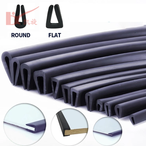 Perfil de Goma en U EPDM Personalizado para Uso Industrial Automotriz, Tira de Sellado <span class=keywords><strong>con</strong></span> Núcleo Metálico Reforzado para Protección de Bordes - Product Image 4
