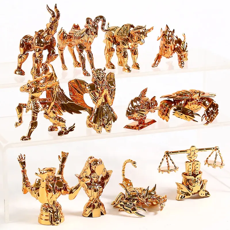Saint Seiya The Gold Zodiac Series Mini Desktop Figures PVC Figurine Brinquedo Toys 12pcs/set