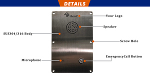 Điện Thoại Thang Máy SOS Chống Phá Hoại Bán Chạy Nhất Điện Thoại Cửa SUS316 Điện Thoại Liên Lạc Hỗ Trợ Điểm - Product Image 5