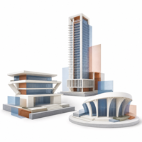 Modèles architecturaux imprimés en 3D sur mesure avec une précision de 0,2 mm pour les expositions et les prototypes de sculptures d'art