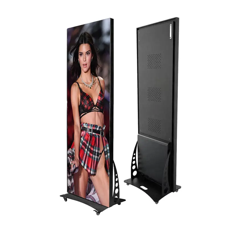 Led Poster Case Wifi Control Poster Led Display P1.86 P2 P2.5 Poster Stand Customized OEM Outdoor Video Full Color,full Color