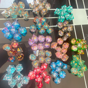 Dés à yeux de dragon avec noyau liquide, faits à la main, pour Dungeons and Dragons, jeu de dés <span class=keywords><strong>RPG</strong></span> multi-faces - Product Image 1