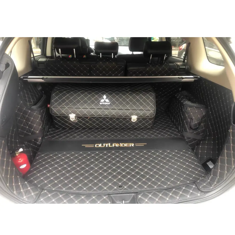 Qualität 7d Luxus Leder Auto Kofferraum Matten Leder Teppich für Mitsubishi Outlander
