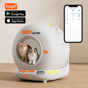 Lettiera per Gatti Automatica Intelligente ed Ecologica, Quadrata in ABS con Controllo degli Odori, Autopulente, Grande Capacità 78L - Product Image 1