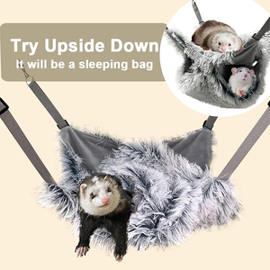 V361 <span class=keywords><strong>Hamac</strong></span> en peluche doux personnalisé pour furets et rats, lit suspendu confortable, sac de sieste avec crochet pour petits animaux, rats, cochons d'Inde - Product Image 2