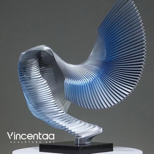 Vincentaa – <span class=keywords><strong>Sculpture</strong></span> de luxe en résine transparente, Art abstrait, décoration de Table en cristal - Product Image 5