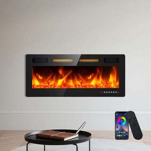 Chimenea Eléctrica Empotrada <span class=keywords><strong>de</strong></span> 68 Pulgadas con Llama <span class=keywords><strong>de</strong></span> Cristal y Leños, Calentador Inteligente <span class=keywords><strong>de</strong></span> 750W/1500W con Control Remoto por Aplicación - Product Image 1