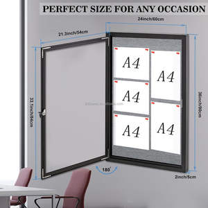 กระดานข่าวปิดล้อม KBW 24 "X 36" ประตูเดียวพร้อมกุญแจล็อคเพื่อความปลอดภัยทนทานและติดตั้งง่ายสำหรับสำนักงานโรงเรียน - Product Image 3