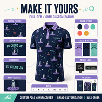 Polos de golf personnalisés par sublimation, imprimé astronaute, performance en micro-mesh, séchage rapide, extensibles, uniforme pour événements d'équipe, fabricant OEM, tailles S-4XL