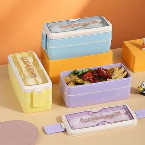 Upgrade Bento <b>Lunch</b> Box Bento Box for Kids and Adults Reusable Meal Prep Containers with Fork and Spoon - Product Image 4