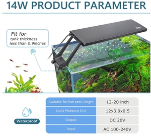 <span class=keywords><strong>Hygger</strong></span> คลิปบนไฟตู้ปลาไฟ LED, 14W พระอาทิตย์ขึ้น-Daylight-Moonlight ตู้ปลา 7 สีสําหรับ LIVE ปลูกถัง - Product Image 5