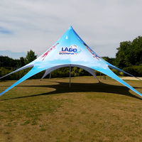 Carpas Araña Personalizadas de Fábrica 12m Carpa Sombra de Estrella Araña Hexagonal Impermeable Toldo en Forma de Estrella para Playa
