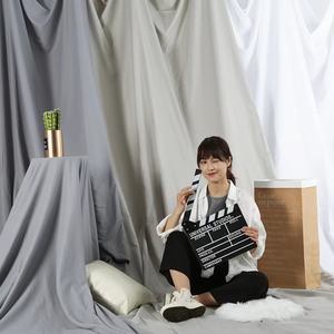 Toile de fond 2x3M pour photographie, accessoires de fond <span class=keywords><strong>vert</strong></span> et blanc en coton et polyester pour diffusion en direct, studio et film - Product Image 3