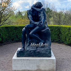 Decoración al aire libre grande el beso bronce pareja arte escultura después de Auguste Rodin estatua - Product Image 1